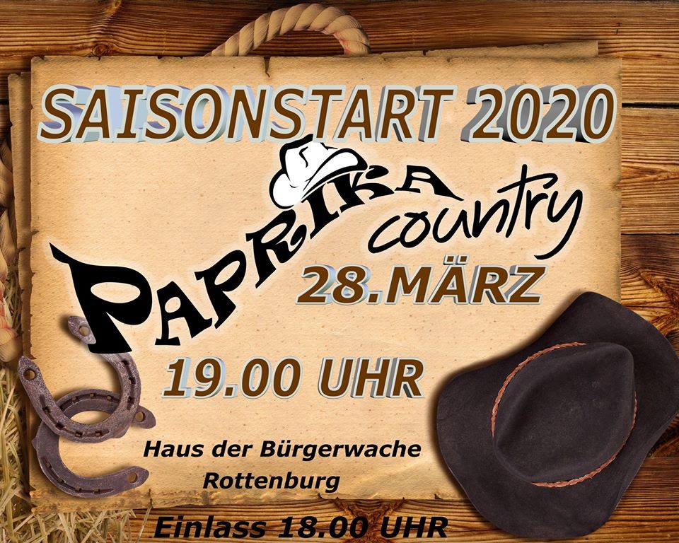 Saisonstart 2020, Paprika Country Deutsche OldStyle Cowboy und Indianer